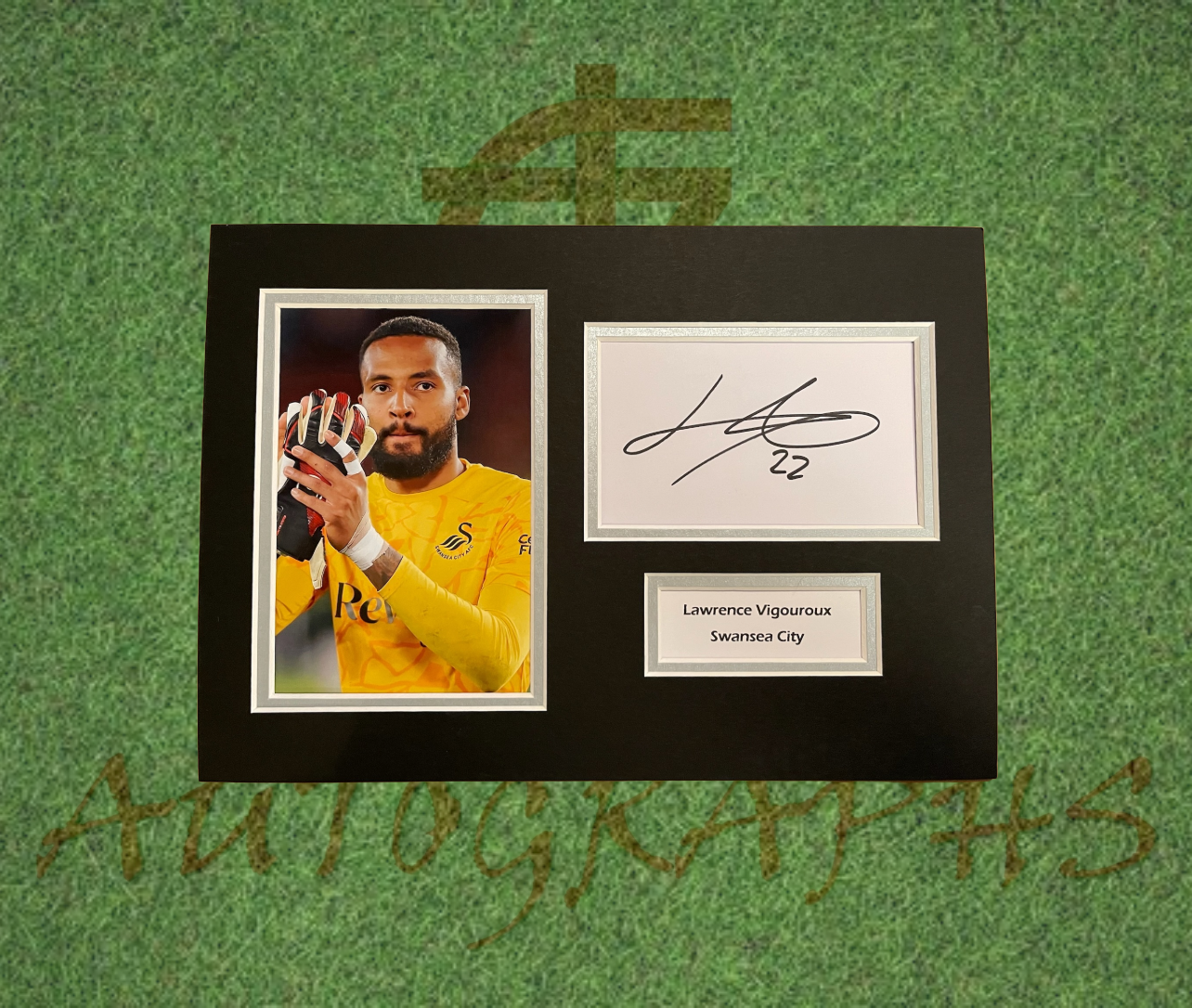 Lawrence Vigouroux Swansea City Football Club Signed Presentation Mount Display-Signed Presentation Display-ZCL Autographs-ZCL Autographs