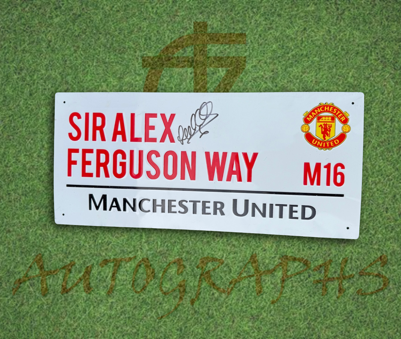 Lee Sharpe Signed Manchester United Old Trafford Street Sign Autograph