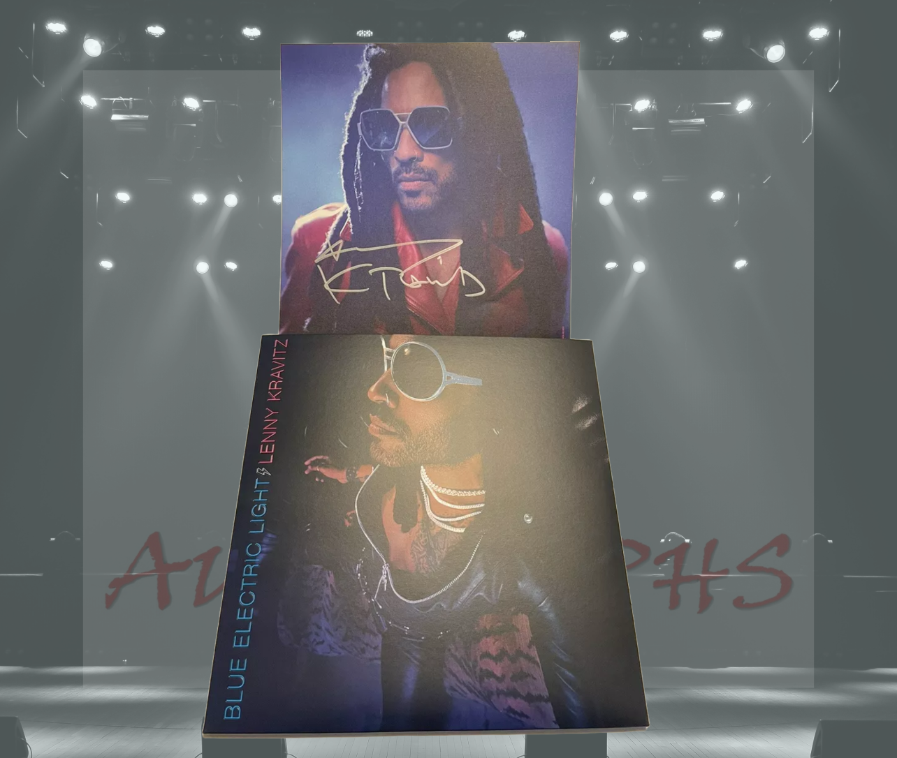 Lenny Kravitz Signed blue Electric Light Vinyl Album and art print-Signed vinyl-ZCL Autographs-ZCL Autographs