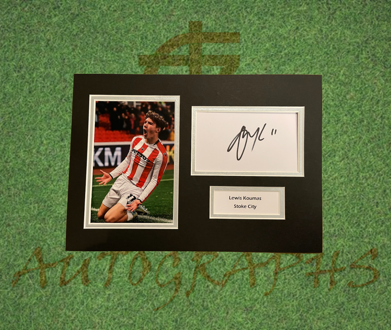 Lewis Koumas Stoke City Football Club Signed Presentation Mount Display-Signed Presentation Display-ZCL Autographs-ZCL Autographs