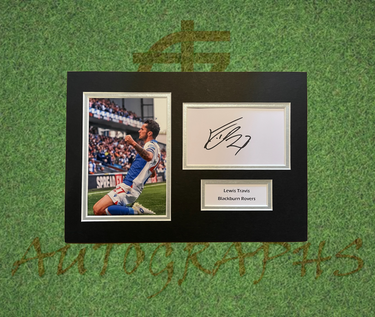 Lewis Travis Blackburn Rovers Football Club Signed Presentation Mount Display-Signed Presentation Display-ZCL Autographs-ZCL Autographs