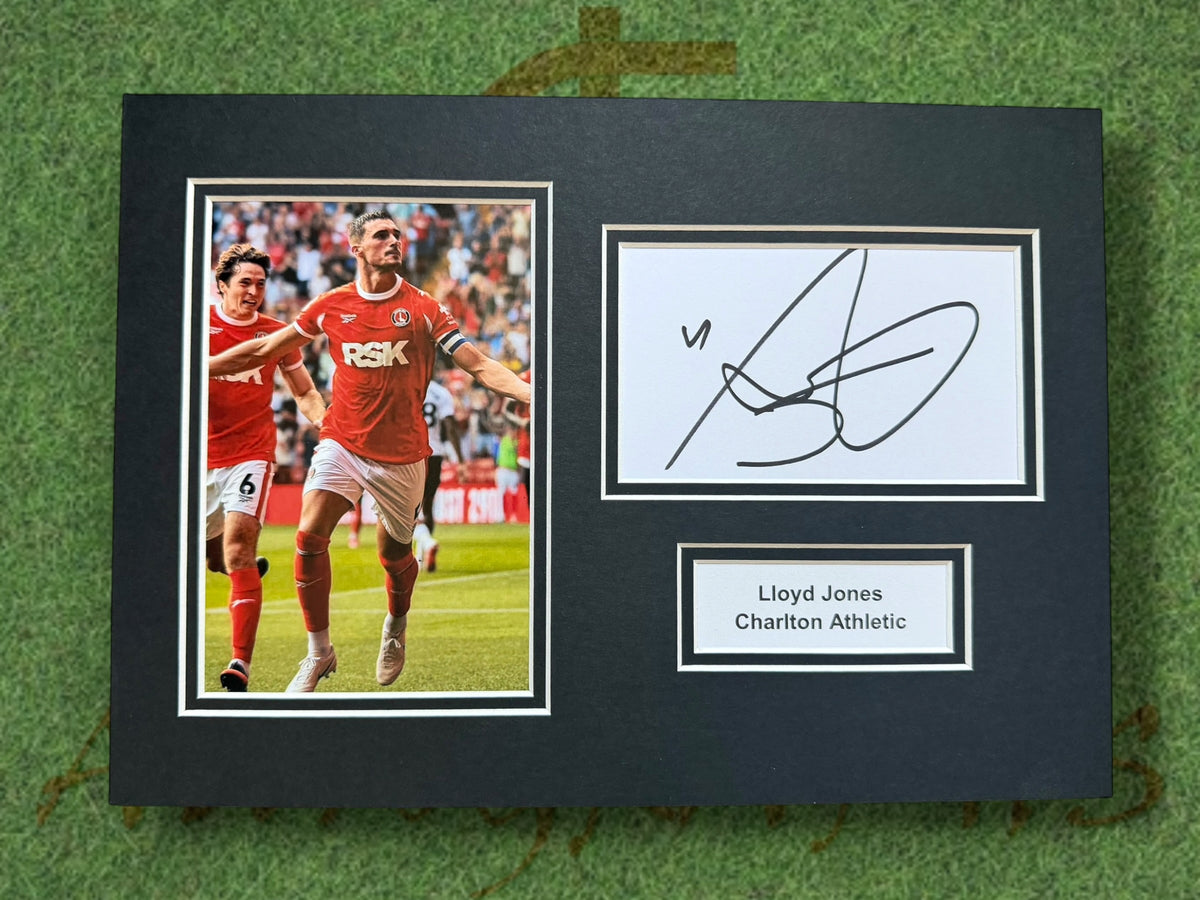 Lloyd Jones Charlton Athletic Signed Presentation Mount Display-ZCL Autographs