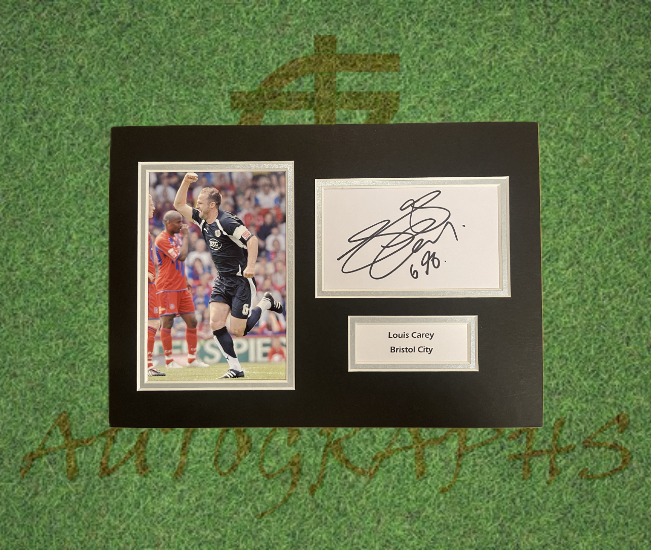 Louis Carey Bristol City Signed Presentation Mount Display-Signed Presentation Display-ZCL Autographs-ZCL Autographs
