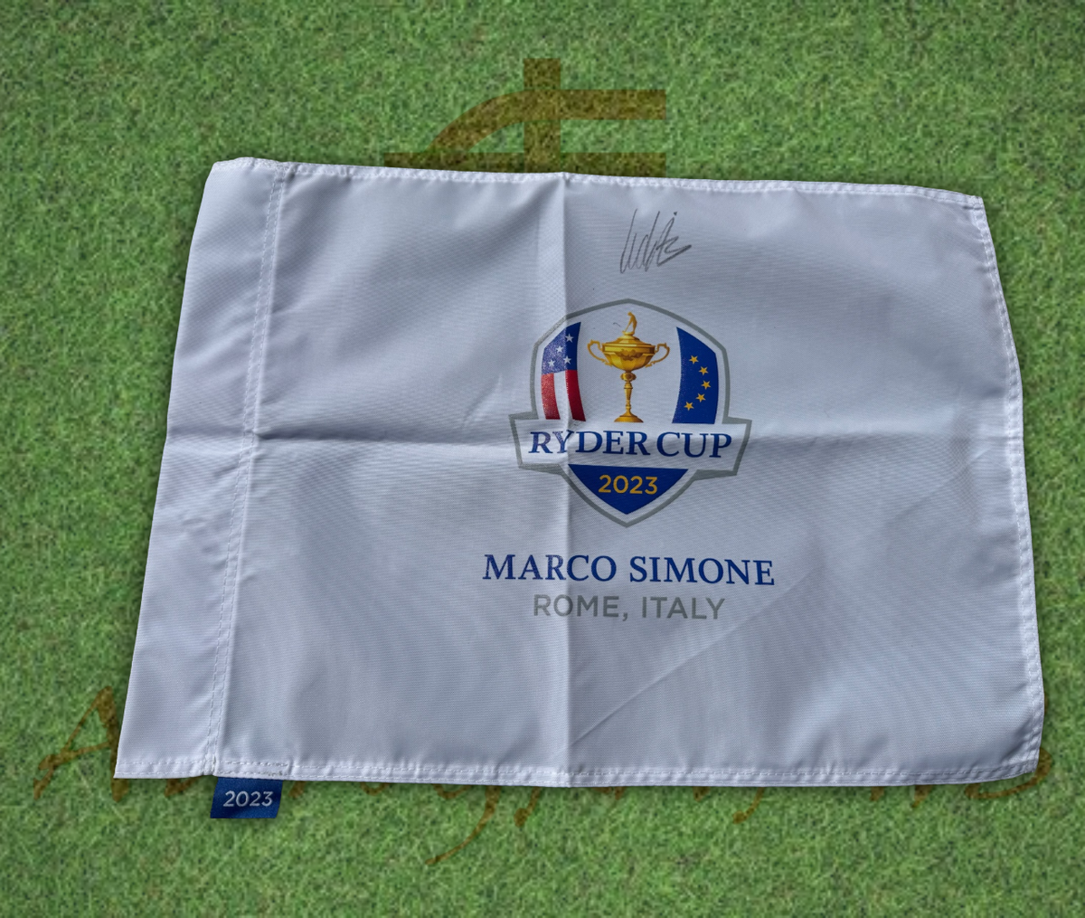 Ludvig Aberg Signed 2023 Ryder Cup Flag