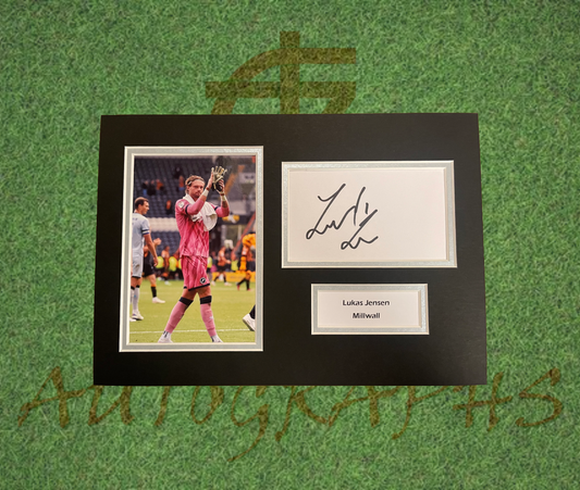 Lukas Jensen Millwall Football Club Signed Presentation Mount Display-Signed Presentation Display-ZCL Autographs-ZCL Autographs