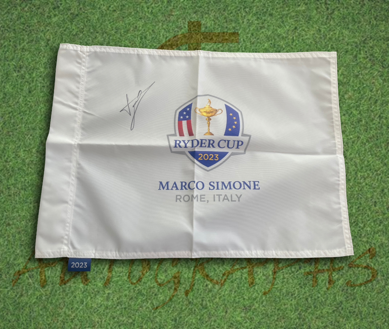 Luke Donald Signed 2023 Ryder Cup Flag-ZCL Autographs-4-ZCL Autographs