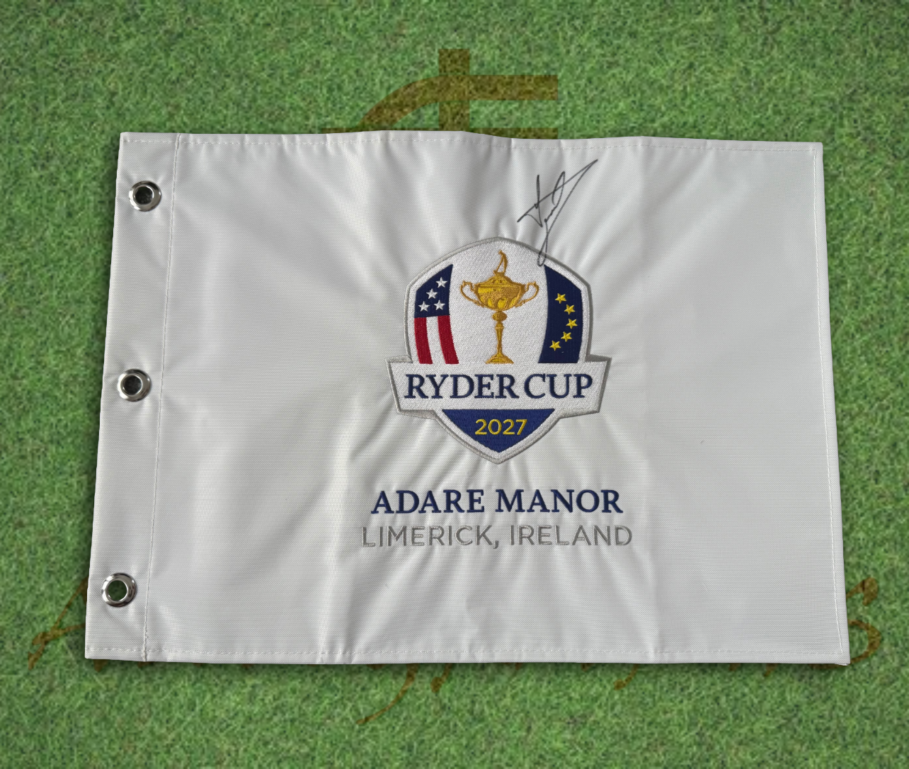 Luke Donald Signed 2027 Ryder Cup Flag