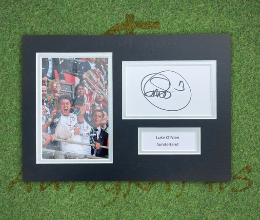 Luke O’Nien Sunderland AFC Football Club Signed Presentation Mount Displaying-Signed Presentation Display-ZCL Autographs-ZCL Autographs