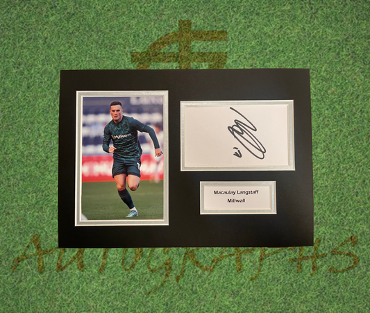 Macaulay Langstaff Millwall Football Club Signed Presentation Mount Display-Signed Presentation Display-ZCL Autographs-ZCL Autographs