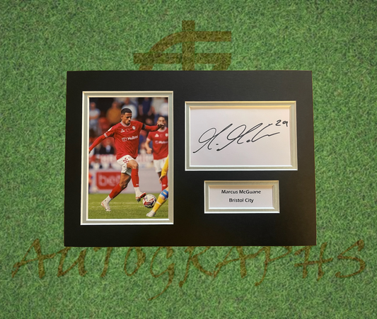 Marcus McGuane Bristol City Signed Presentation Mount Display-Signed Presentation Display-ZCL Autographs-ZCL Autographs