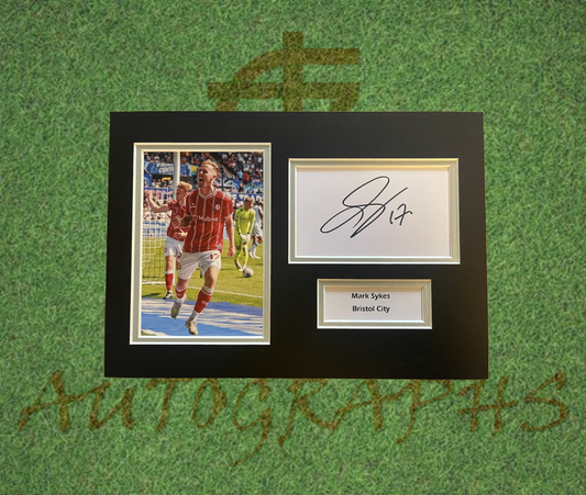 Mark Sykes Bristol City Signed Presentation Mount Display-Signed Presentation Display-ZCL Autographs-ZCL Autographs