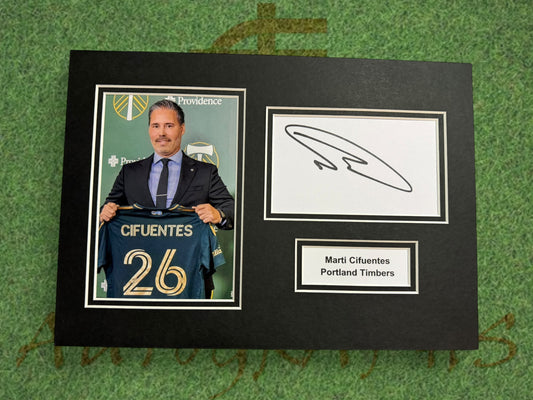 Marti Cifuentes Portland Timbers Signed Presentation Mount Display-ZCL Autographs