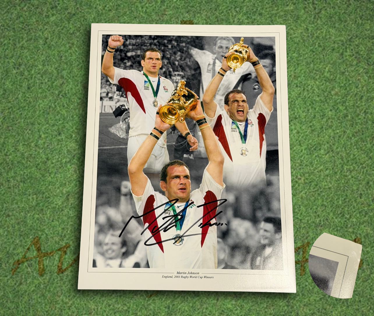 Martin Johnson Signed England Rugby World Cup 2003 Winner 16x12 photo