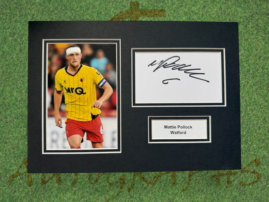 Mattie Pollock Watford Signed Presentation Mount Display-ZCL Autographs