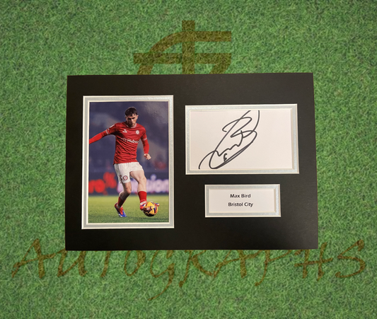 Max Bird Bristol City Signed Presentation Mount Display-Signed Presentation Display-ZCL Autographs-ZCL Autographs