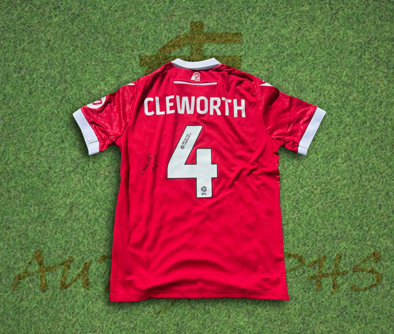 Max Cleworth Wrexham Association Football Club Signed 2024/25 Home Shirt 