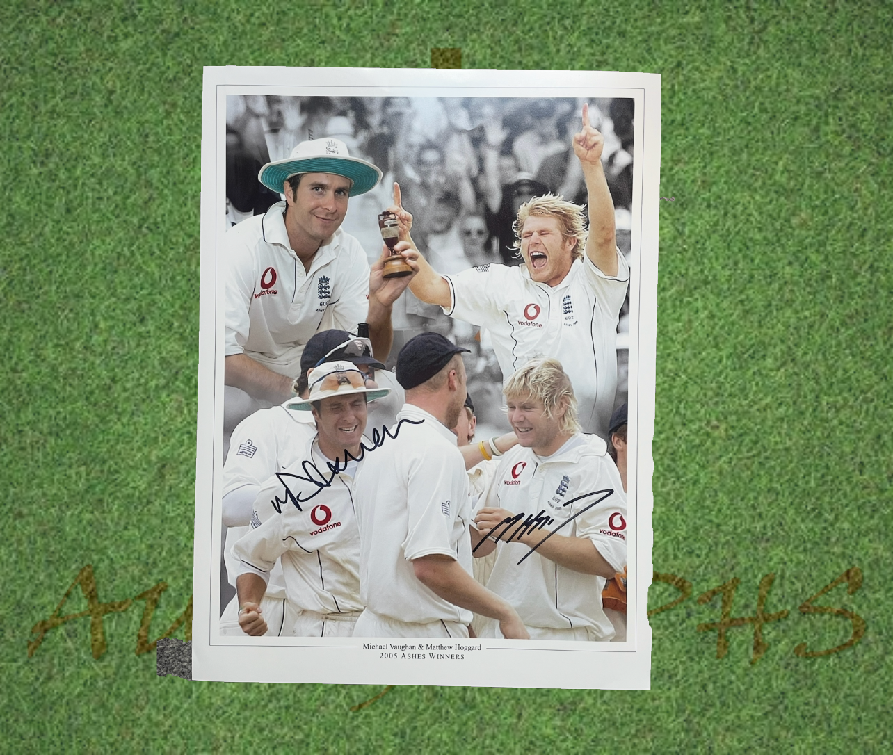 Michael Vaughan and Matthew Hoggard Signed England Cricket 16x12 Photo-Signed Photo-ZCL Autographs-ZCL Autographs