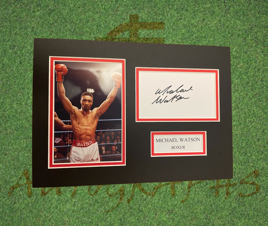 Michael Watson Signed Boxing Presentation Mount Display-Signed Presentation Display-ZCL Autographs-ZCL Autographs