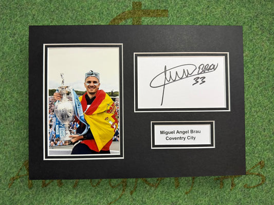 Miguel Angel Brau Signed A4 White Card Mount - Coventry City-ZCL Autographs