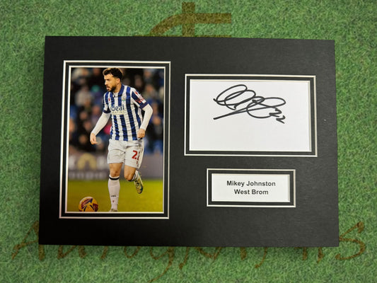 Mikey Johnston Signed A4 White Card Mount - WBA-ZCL Autographs