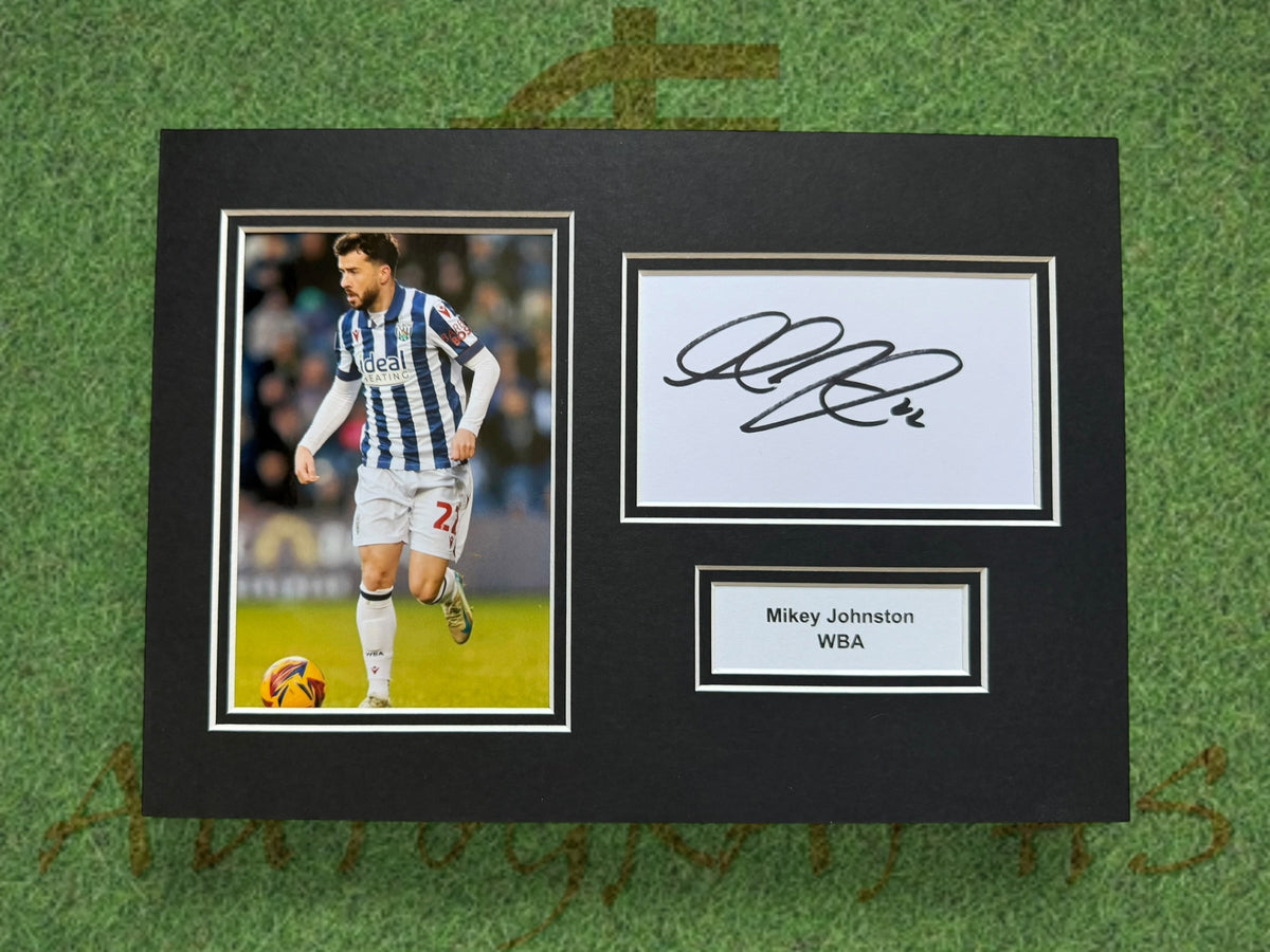 Mikey Johnston WBA Signed Presentation Mount Display-ZCL Autographs