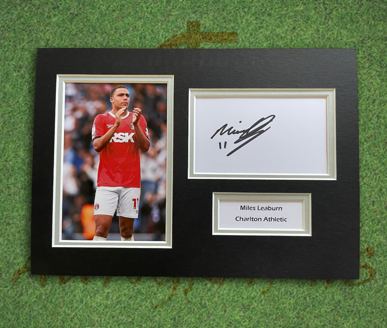 Miles Leaburn Charlton Athletic Football Club Signed Presentation Mount Display-Signed Presentation Display-ZCL Autographs-ZCL Autographs