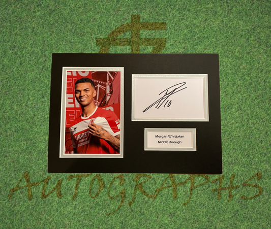 Morgan Whittaker Middlesbrough Football Club Signed Presentation Mount Display-Signed Presentation Display-ZCL Autographs-ZCL Autographs