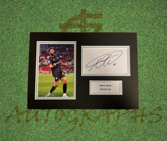 Nahki Wells Bristol City Signed Presentation Mount Display-Signed Presentation Display-ZCL Autographs-ZCL Autographs
