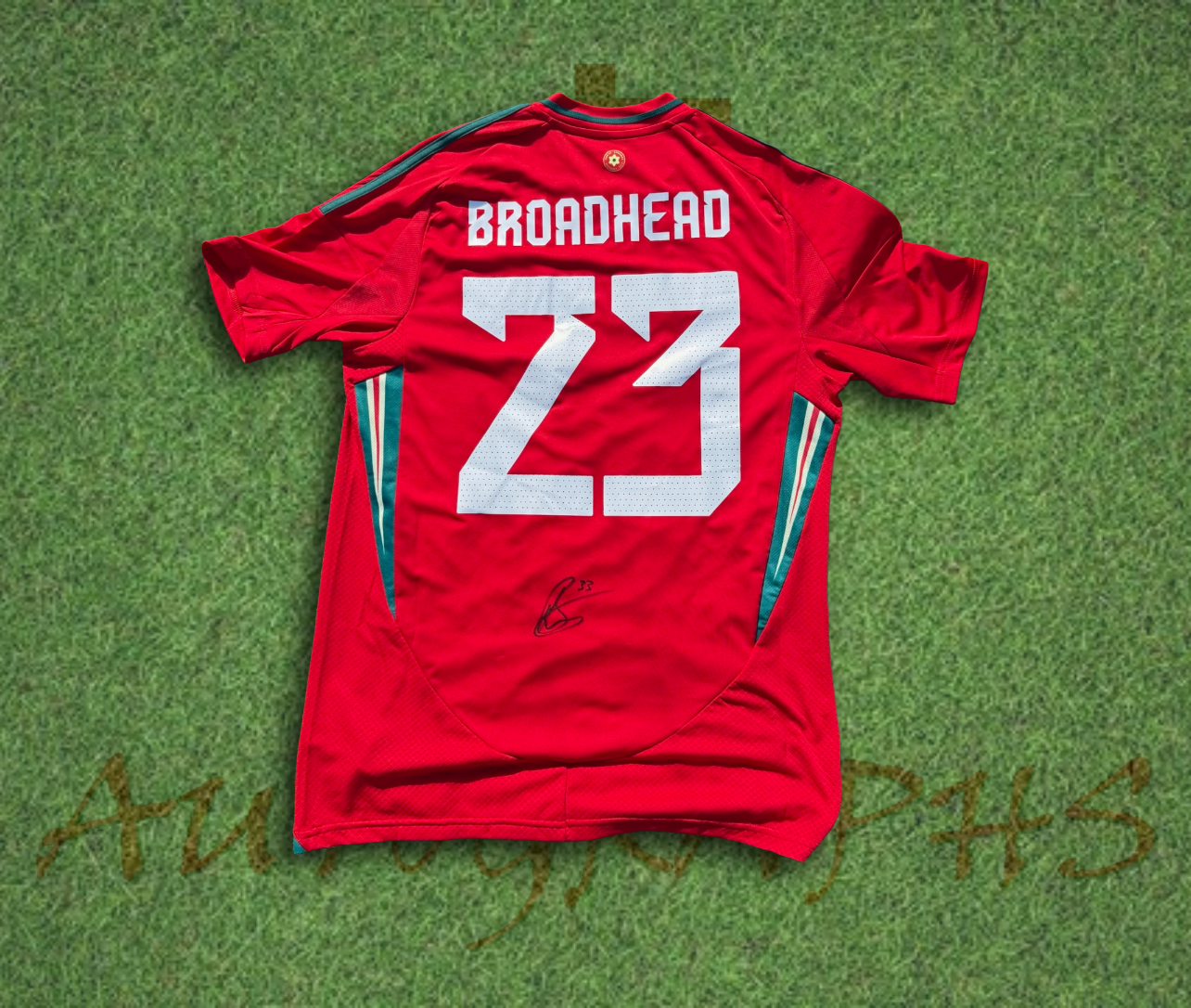 Nathan Broadhead Wales Signed 2024/25 Football Home Shirt