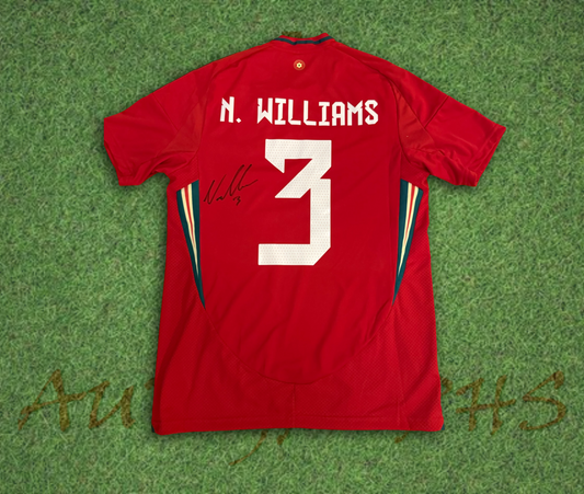 Neco Williams Wales Signed 2024/25 Football Home Shirt