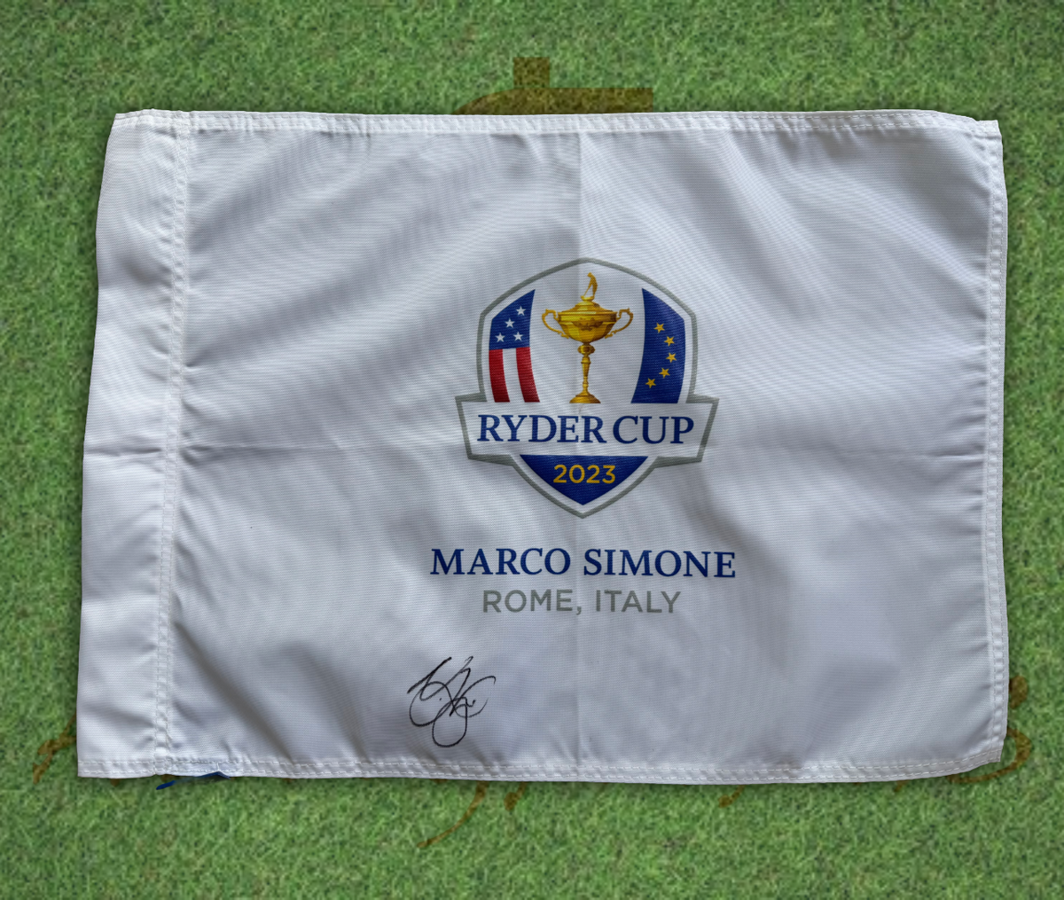 Nicolai Hojgaard Signed 2023 Ryder Cup Flag 5