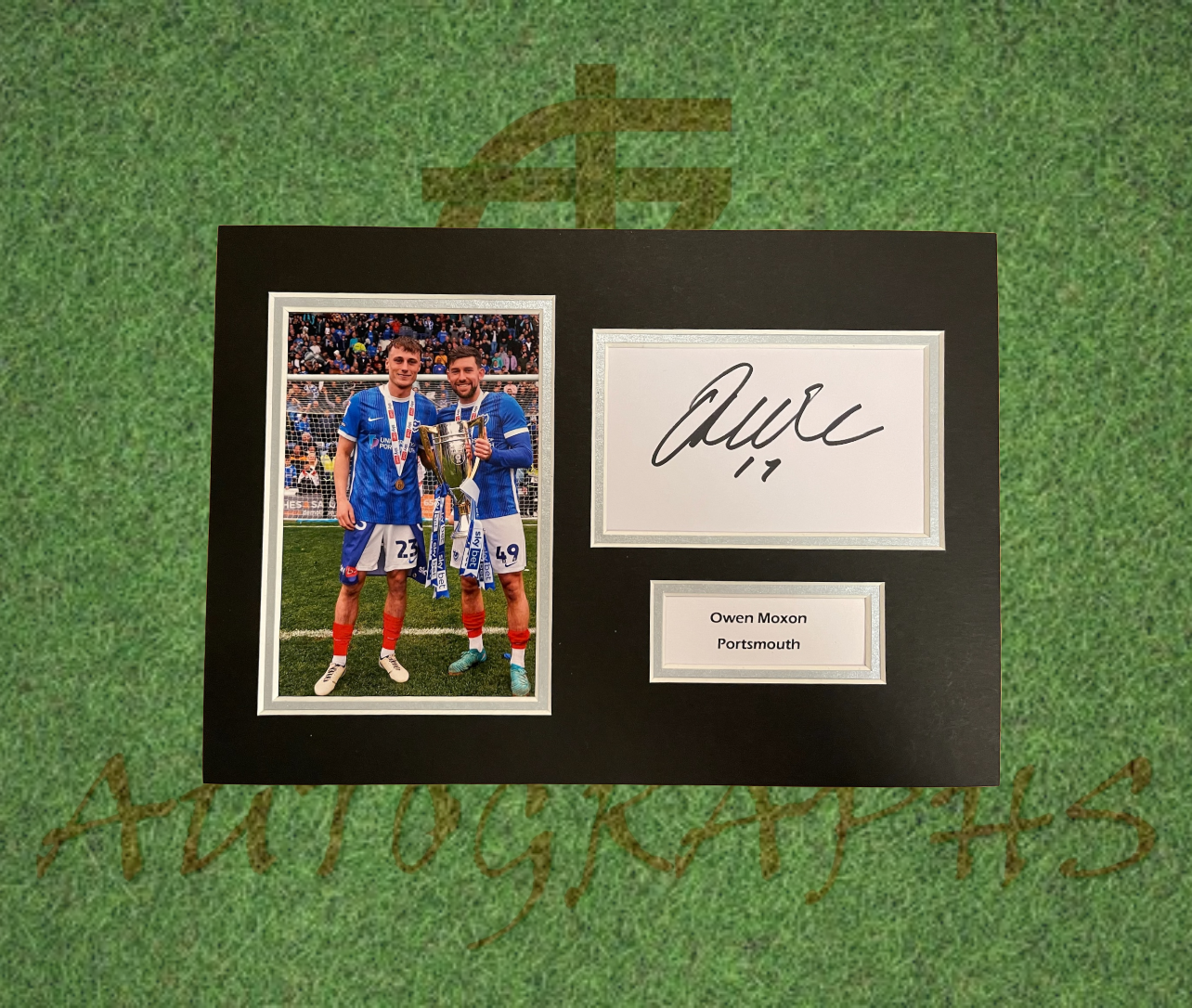 Owen Moxon Portsmouth Football Club Signed Presentation Mount Display-Signed Presentation Display-ZCL Autographs-ZCL Autographs