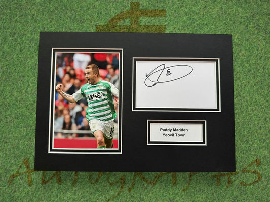 Paddy Madden Signed A4 White Card Mount - Yeovil Town-ZCL Autographs