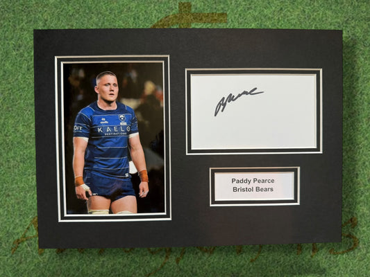 Paddy Pearce Bristol Bears Signed Presentation Mount Display-ZCL Autographs