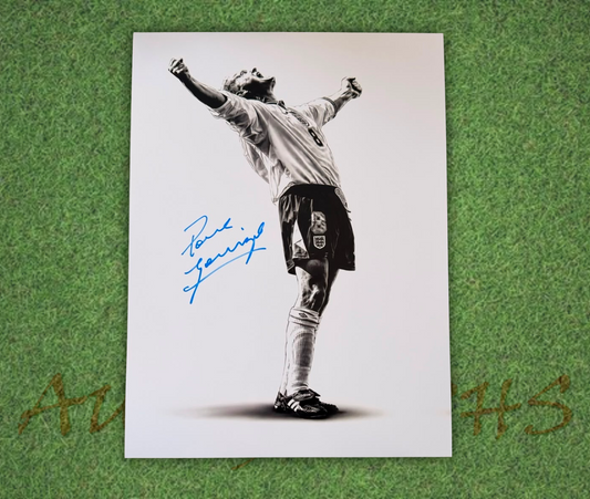 Paul Gascoigne Signed 16x12 England Euro 96 Art Photo 1