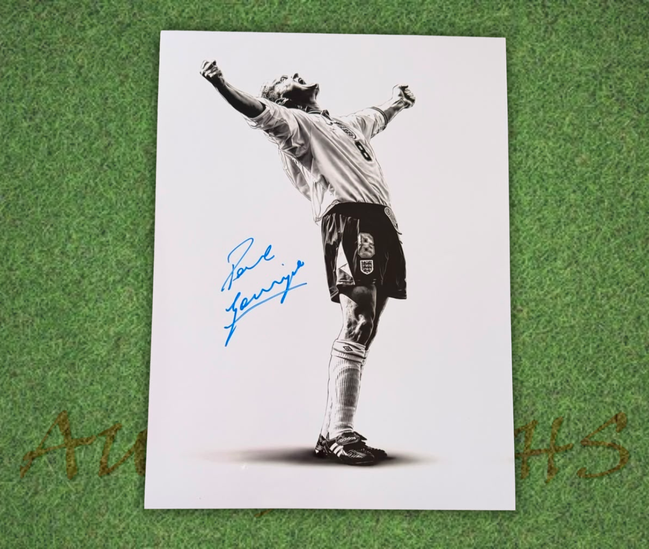 Paul Gascoigne Signed 16x12 England Euro 96 Art Photo 4