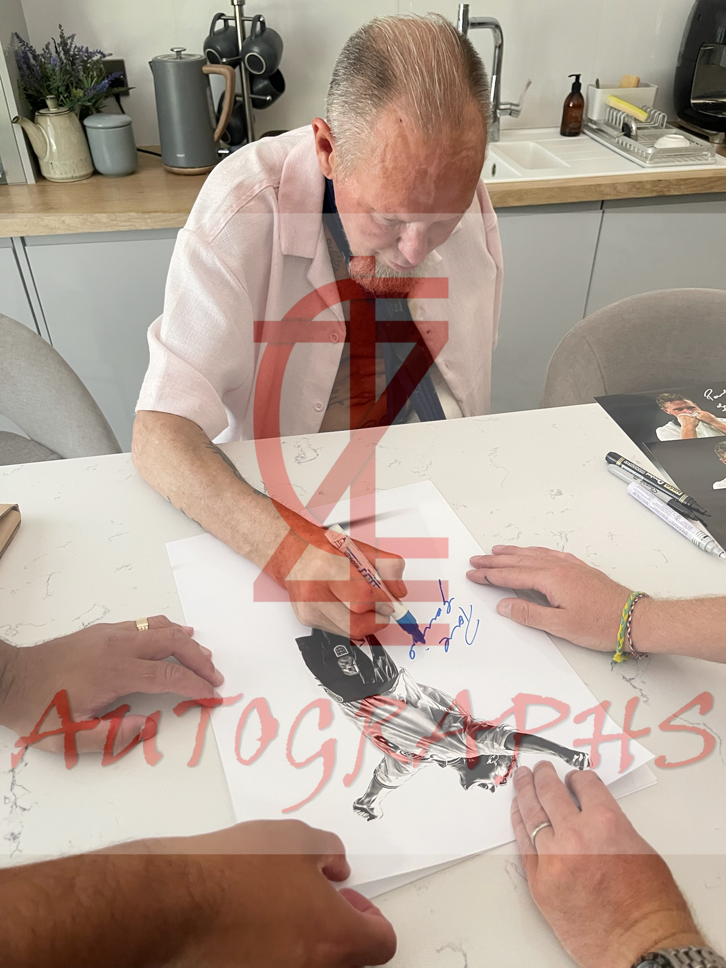 Paul Gascoigne Signed 16x12 England Euro 96 Art Photo Proof 4