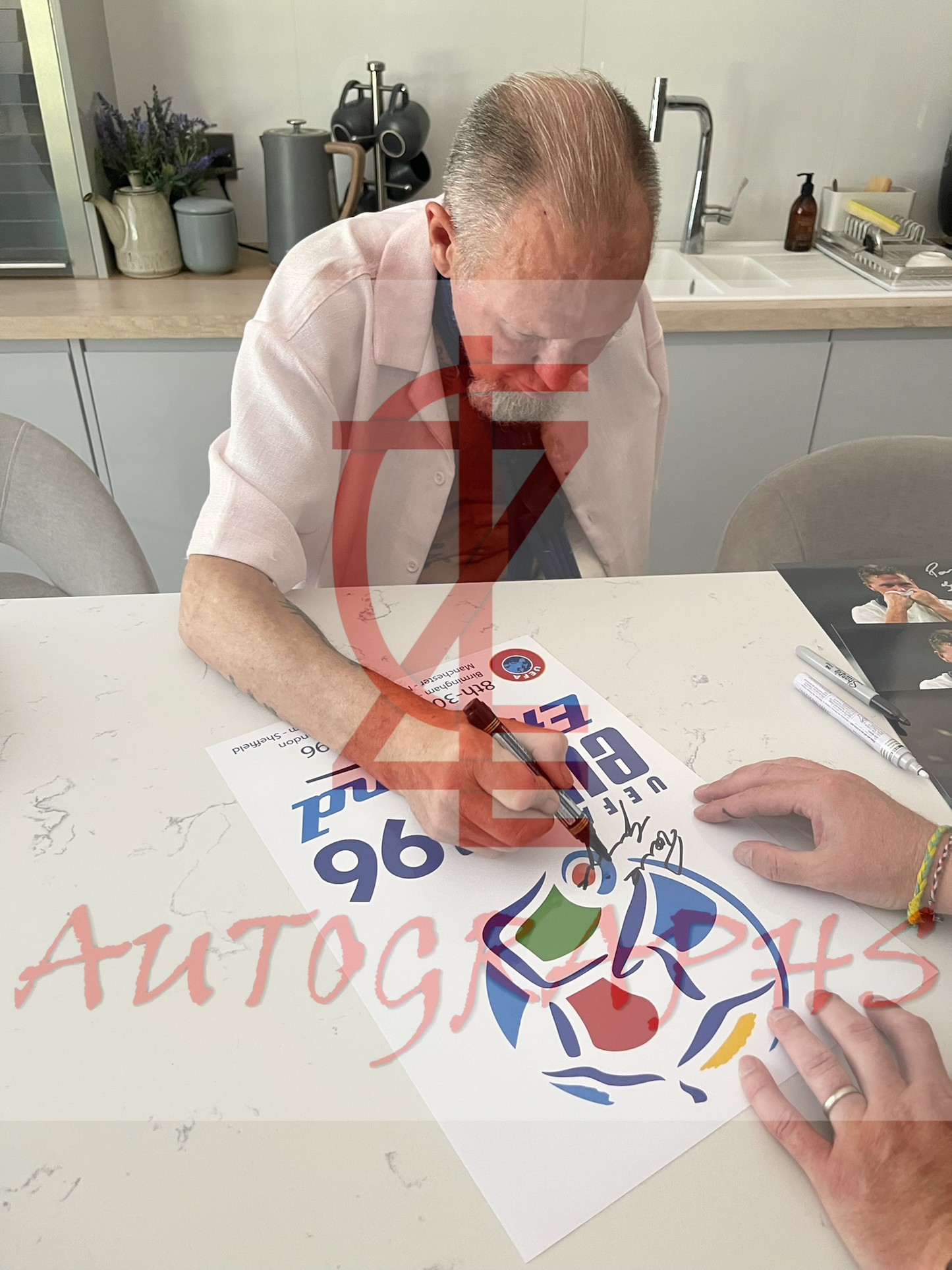 Paul Gascoigne Signed 16x12 England Euro 96 Poster Proof 1