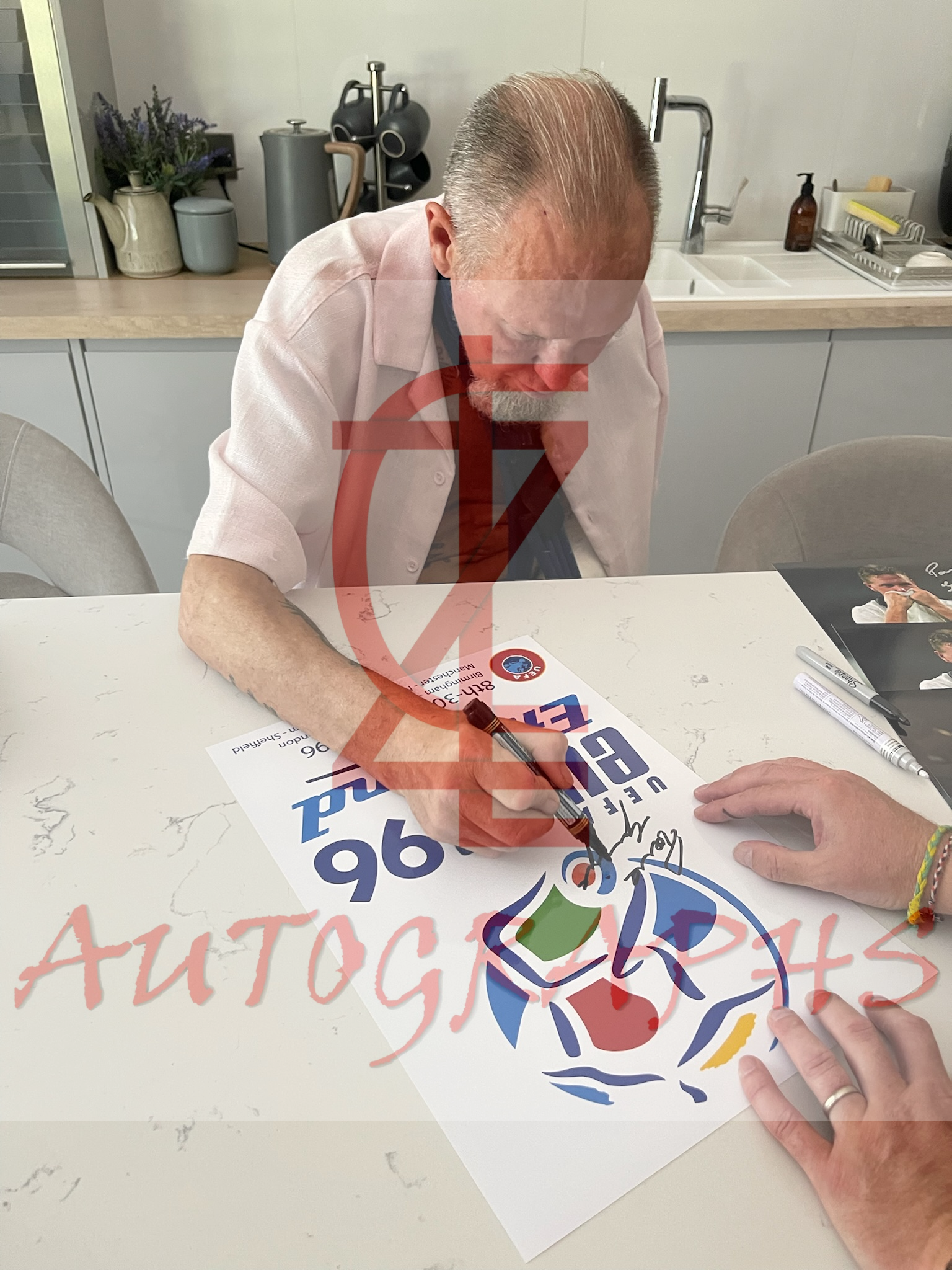 Paul Gascoigne Signed 16x12 England Euro 96 Poster Proof 1