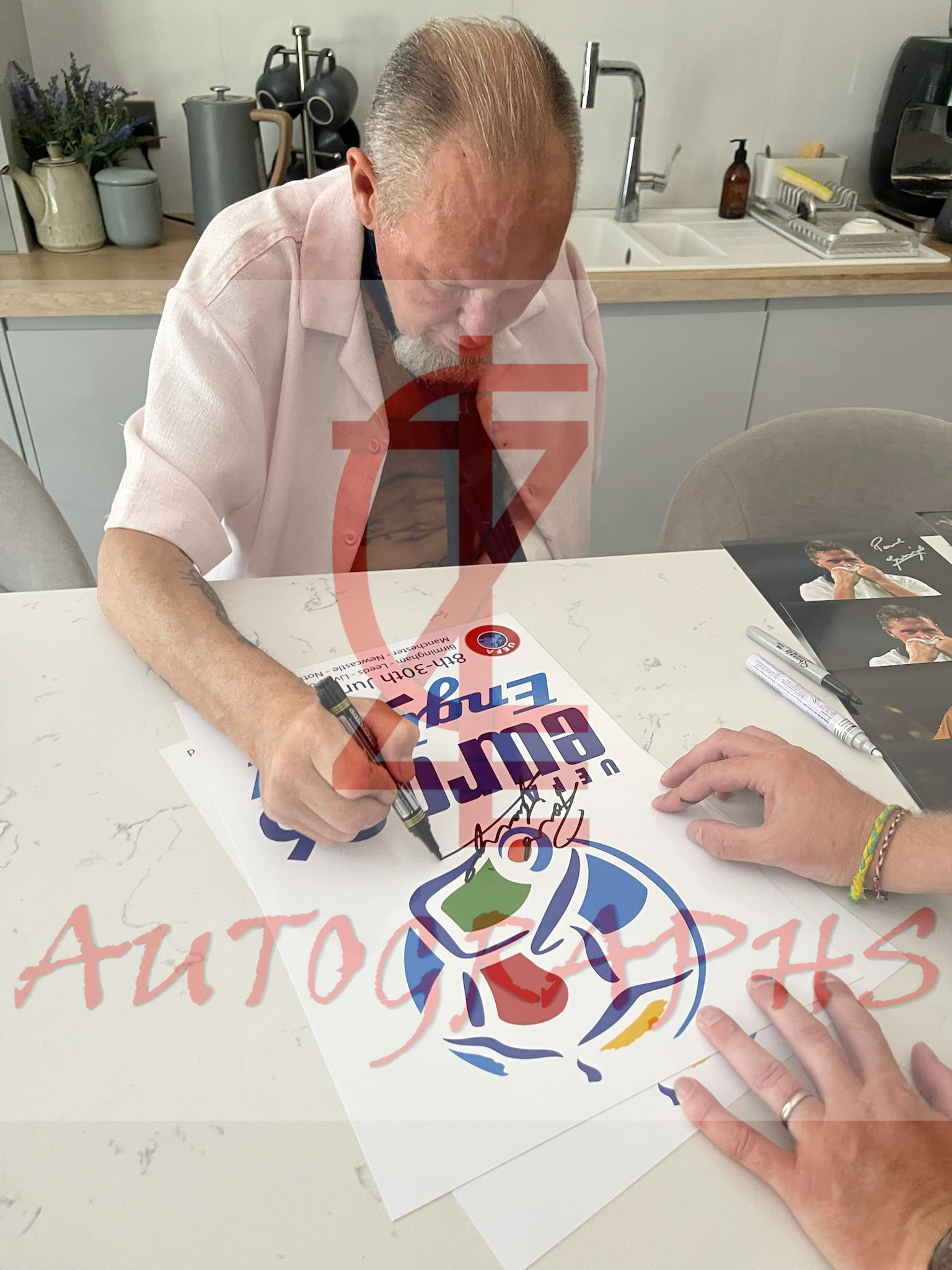Paul Gascoigne Signed 16x12 England Euro 96 Poster Proof 3