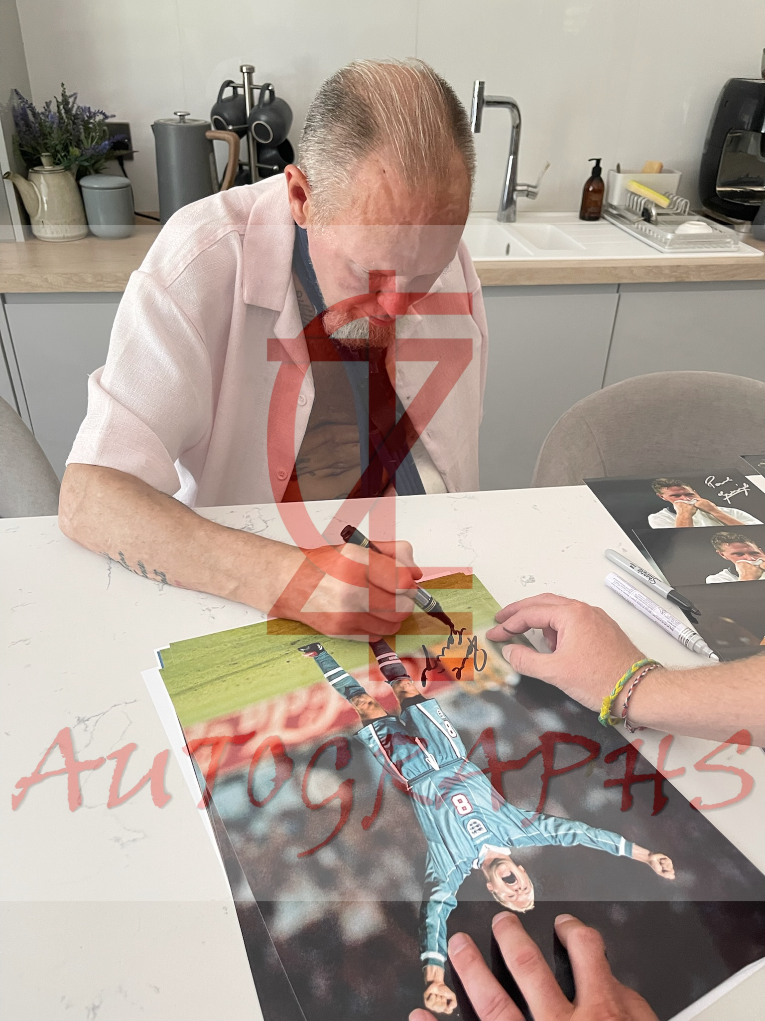 Paul Gascoigne Signed 16x12 England Football Euro 1996 Celebration Photo Proof 3