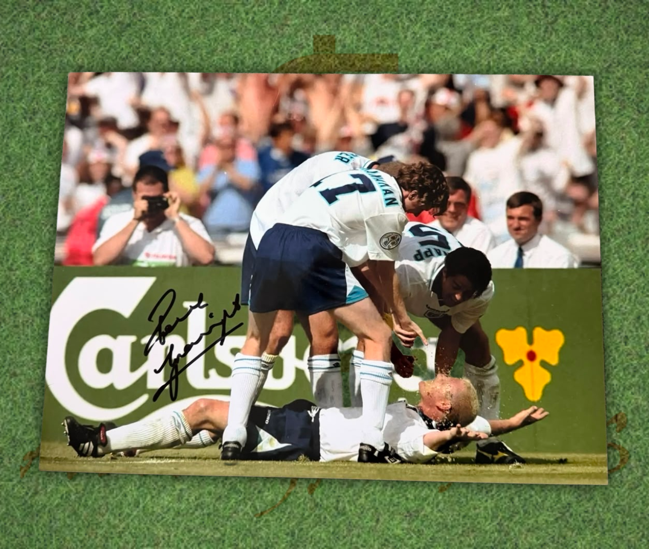 Paul Gascoigne Signed 16x12 England Football Euro 1996 Dentist Chair Photo 1