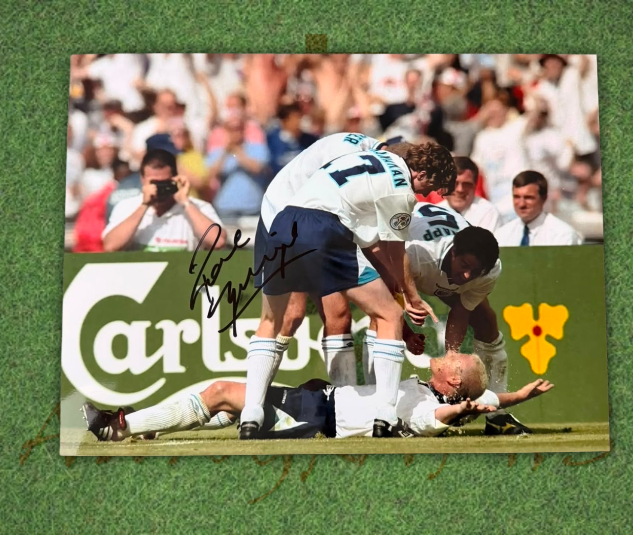 Paul Gascoigne Signed 16x12 England Football Euro 1996 Dentist Chair Photo 5
