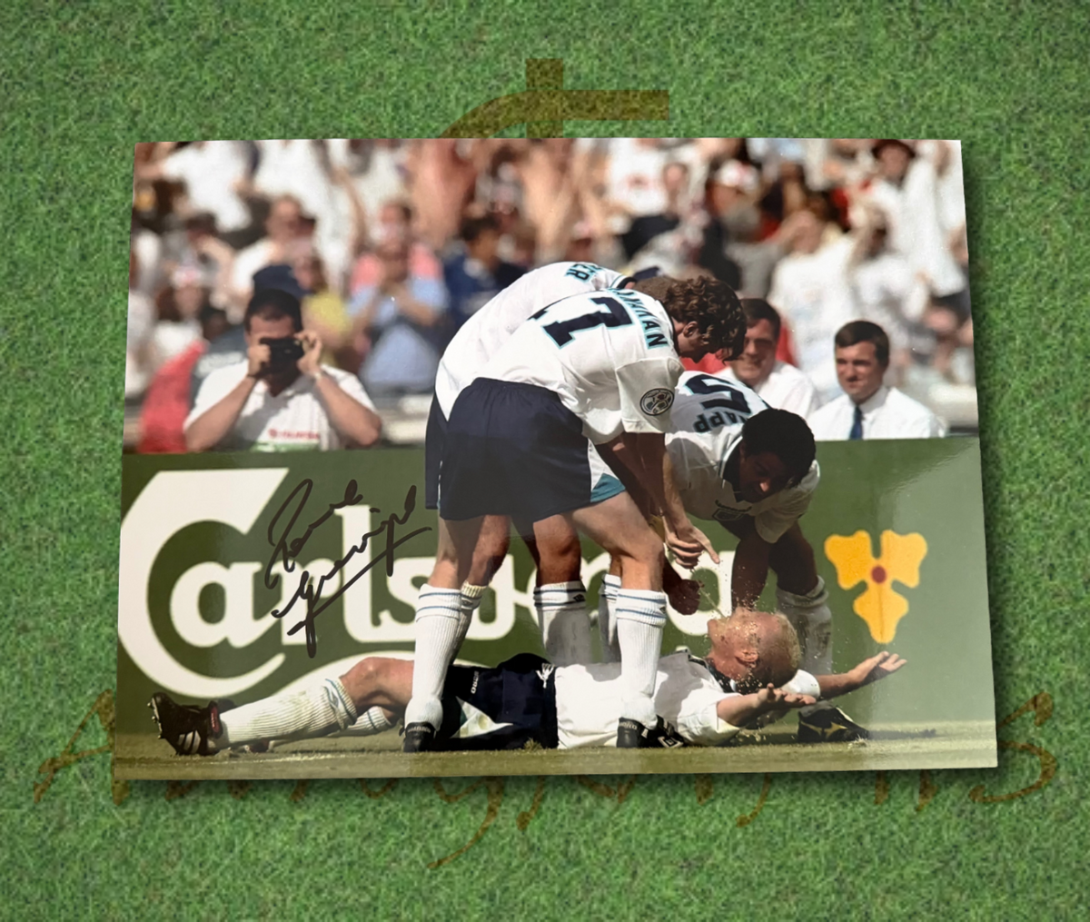Paul Gascoigne Signed 16x12 England Football Euro 1996 Dentist Chair Photo 7