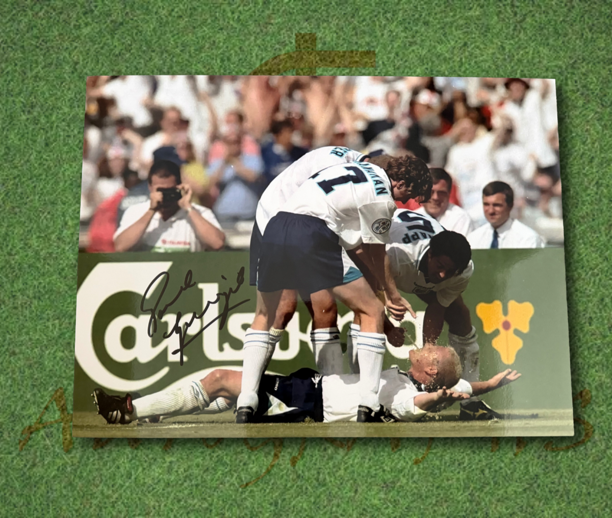 Paul Gascoigne Signed 16x12 England Football Euro 1996 Dentist Chair Photo 8
