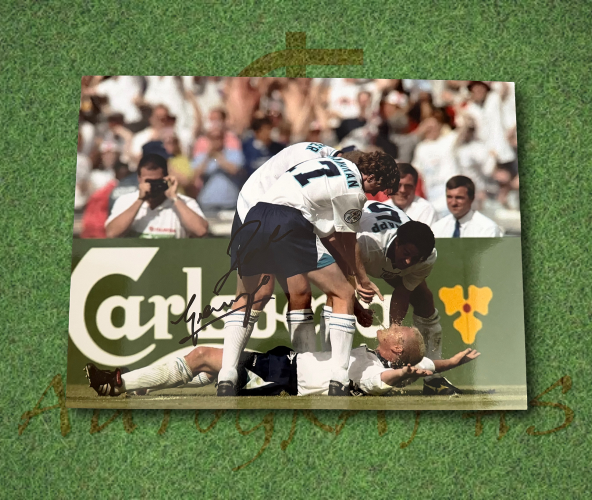 Paul Gascoigne Signed 16x12 England Football Euro 1996 Dentist Chair Photo 9