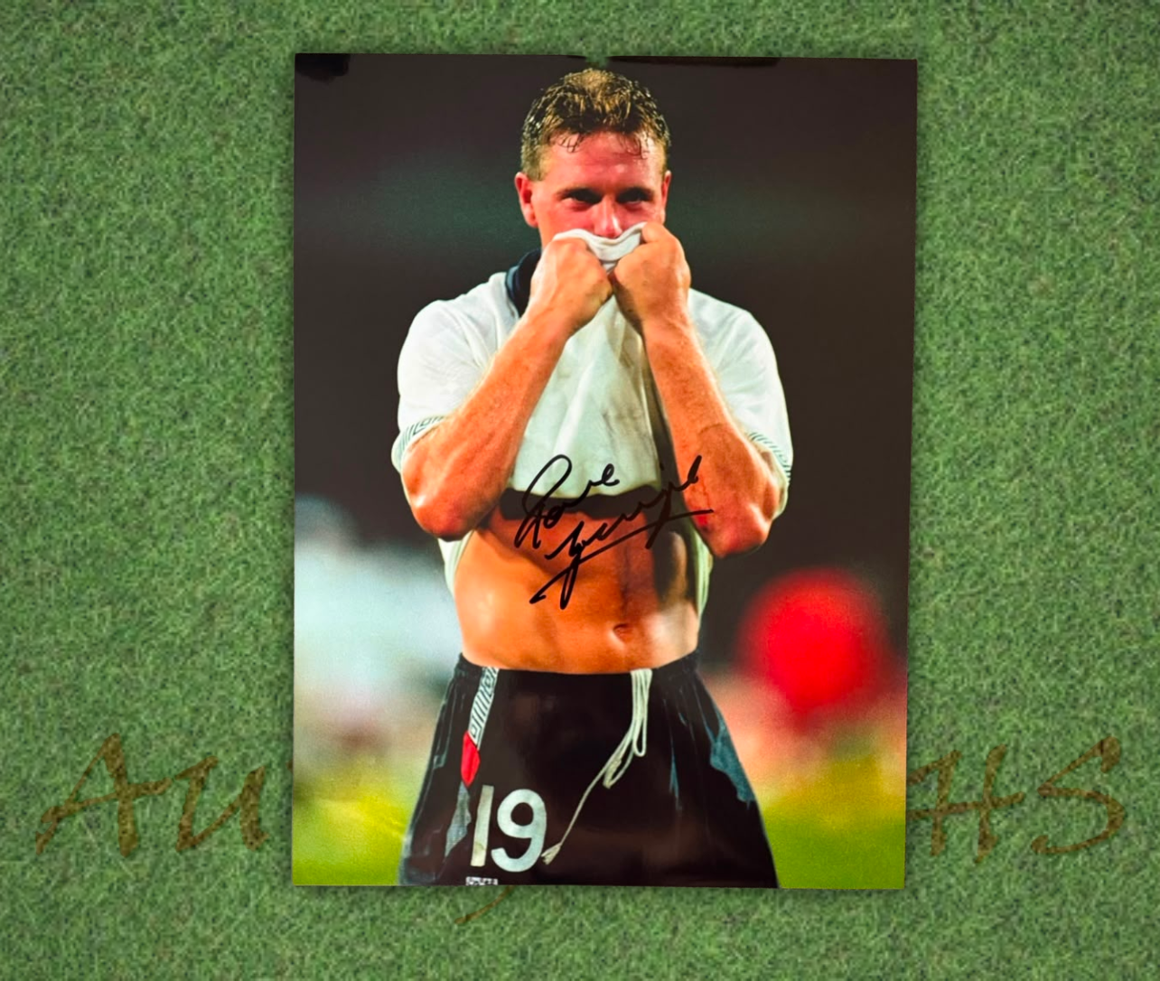Paul Gascoigne Signed 16x12 England Football Italia 90 Tears Photo Black 2