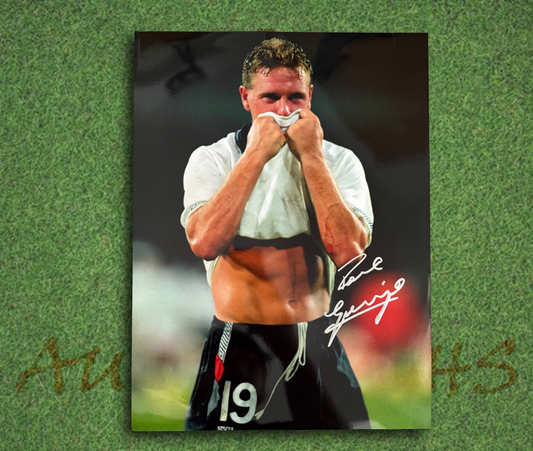Paul Gascoigne Signed 16x12 England Football Italia 90 Tears Photo Silver 4
