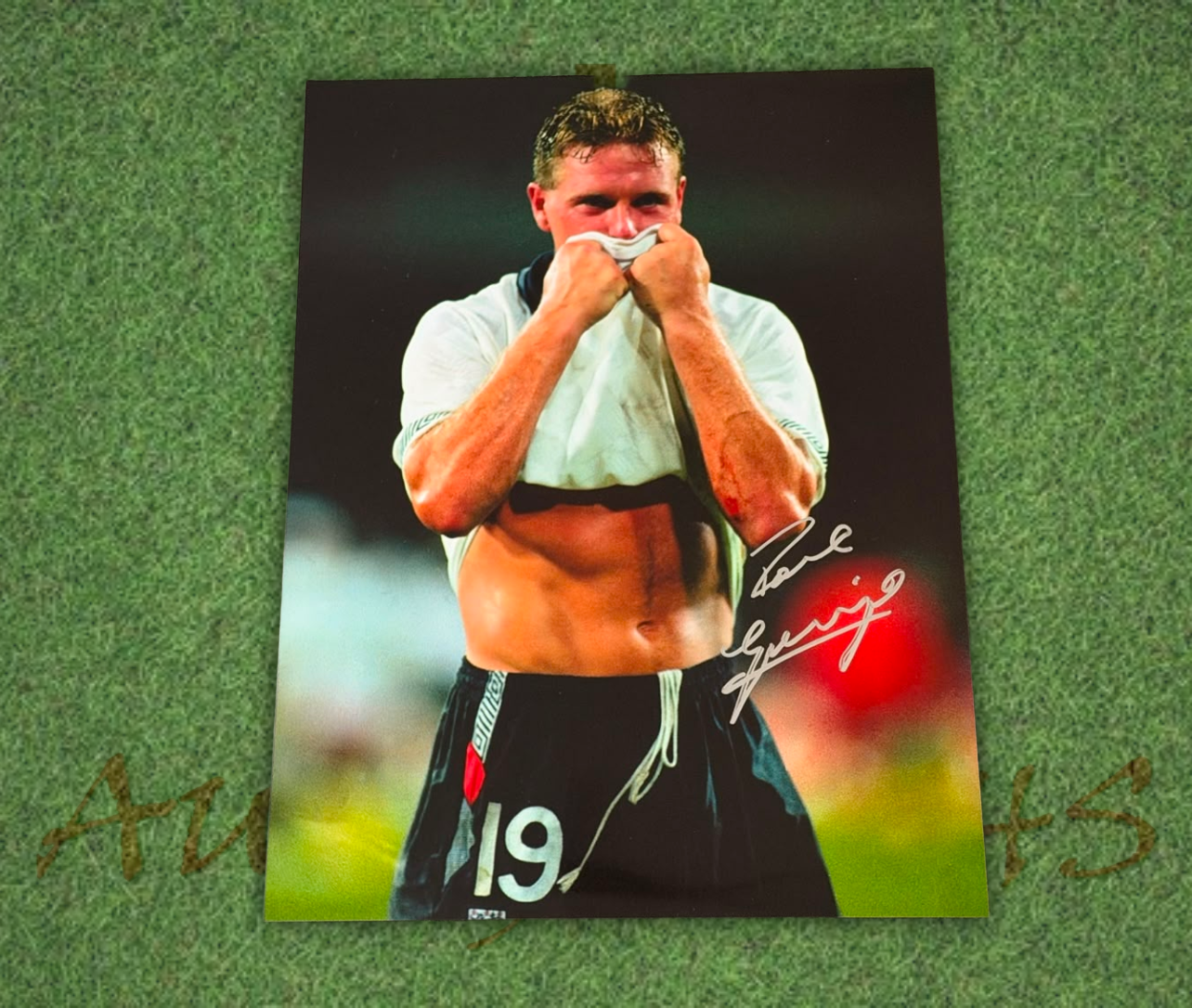 Paul Gascoigne Signed 16x12 England Football Italia 90 Tears Photo  Silver 1