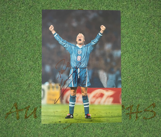 Paul Gascoigne Signed 42x30cm England Football Euro 1996 Celebration Photo-Signed Photo-ZCL Autographs-ZCL Autographs